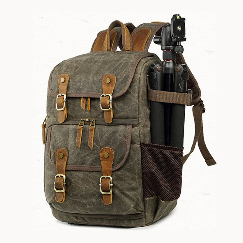 Batik Canvas Photography Camera Bag Large Wear-resistant Outdoor Waterproof Photo Backpack for Cannon/Nikon/Sony DSLR SLR Lens