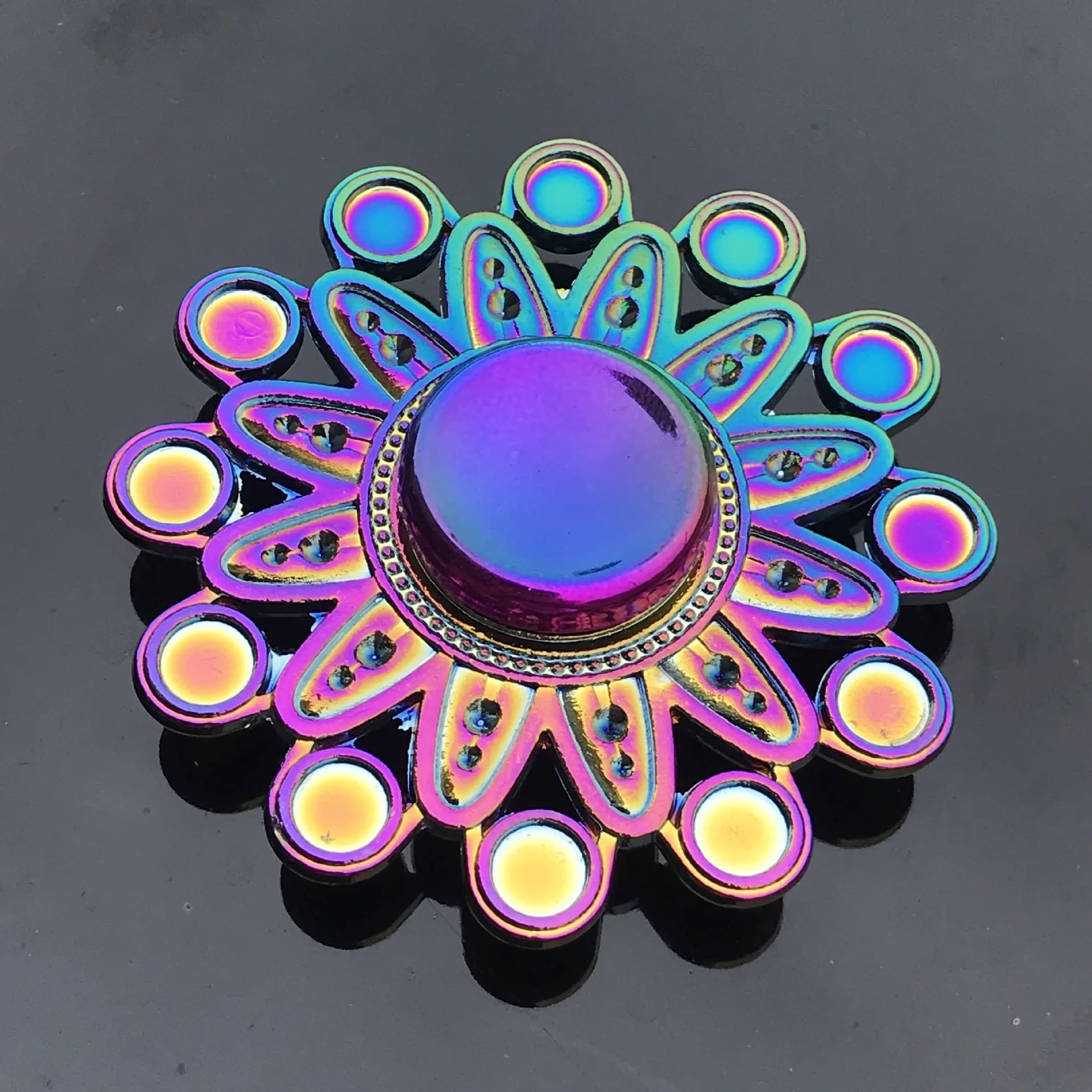 Rainbow Fidget Metallspinner, bunte Fingerspinner, Hochgeschwindigkeits-Handspinner, Zappelspielzeug zur Stress- und Angstlinderung für Erwachsene
