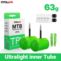 CYCLAMI Ultralight Bike Inner Tube 26 27.5 29 Inches MTB Bicycle TPU Material Tire 45mm French Valve Super Light Anti-Oxidation