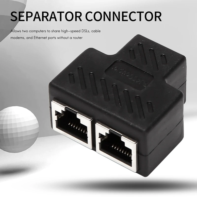 Adaptador divisor RJ45 de 2 portas LAN Network Connector Plug Lote 1pcs