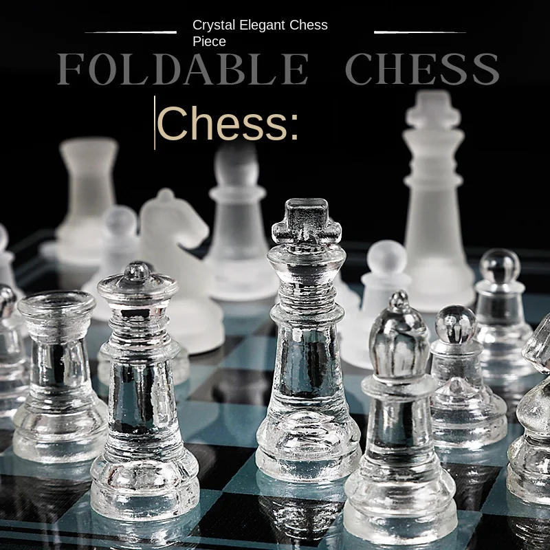 Crystal chess, children, high-end games for students, chess, crystal ornaments