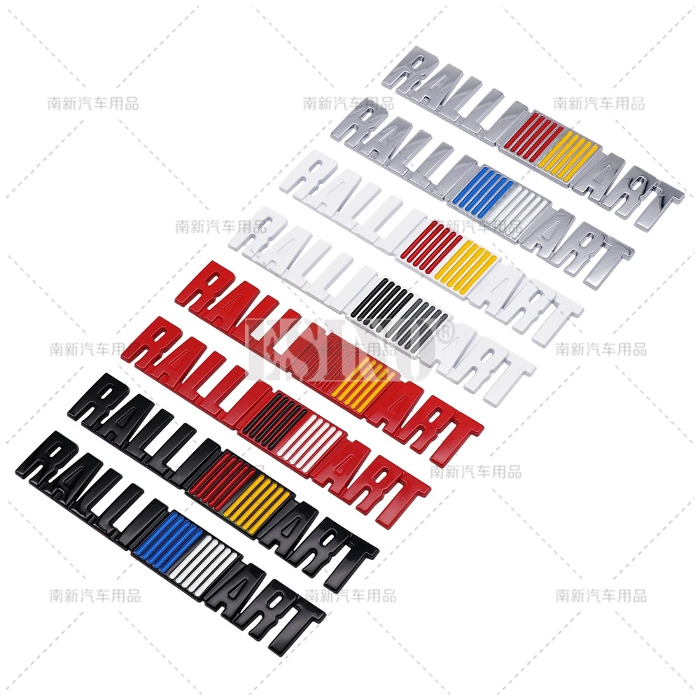 Car Styling 3D Metal Zinc Alloy Emblem Car Body Badge Sticker Decal Auto Accessory for Mitsubishi Ralliart Ralli Art
