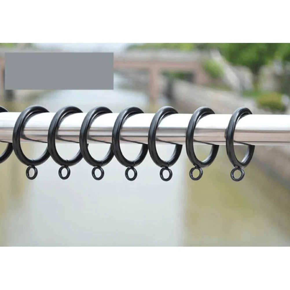

20pcs Metal Curtain Ring 38Mm Black For Hanging Curtains Drapery Hook No Burrs Smooth Finish Curtain Accessories Home