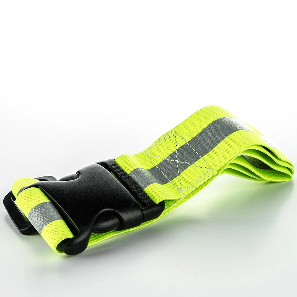 Safety Reflective Belt Elastic Adjustable High Visibility Safety Gear for Riding Walking and Cycling(Fluorescent Green)