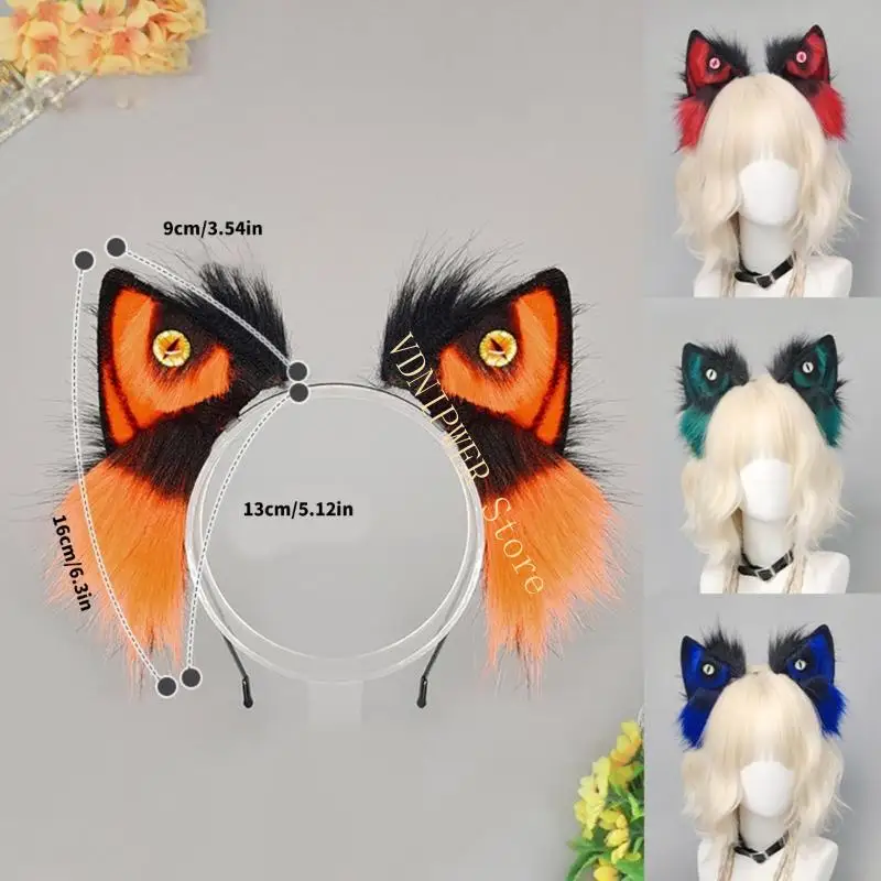 ملحقات تصفيف شعر أذن الذئب، حلقة شعر قابلة للتمدد لجميع القديسين، أزياء تنكرية، زينة شعر أنيمي D08E #6