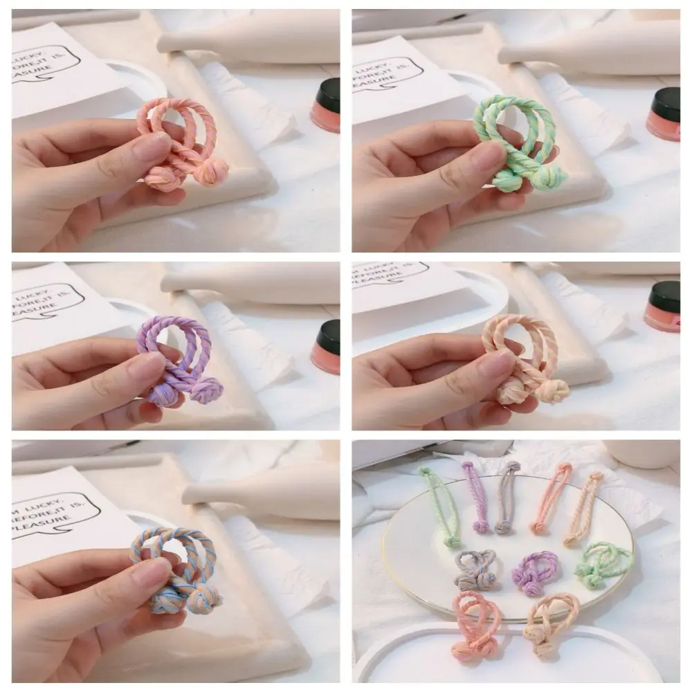 

High Elastic Chinese Knot Hair Rope Fashion Headdress Ponytail Holder Candy Color Hair Tie Rubber Band Korean Style Party