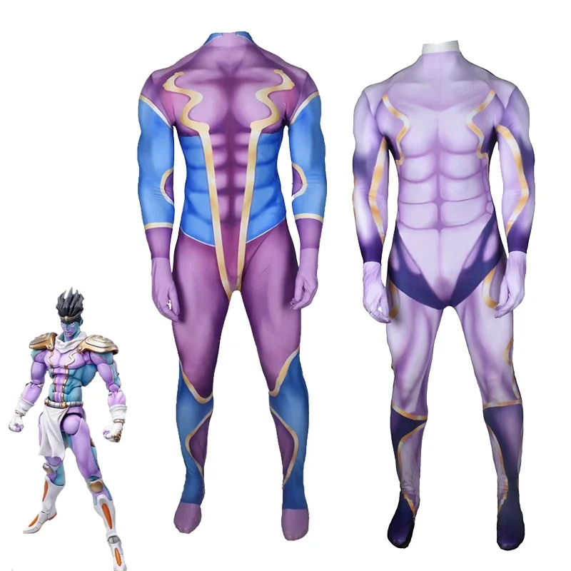 Disfraz de Anime JoJo's Bizarre Adventure Star Platinum para adultos y niños, Zentai Unisex, Body de LICRA de cuerpo completo