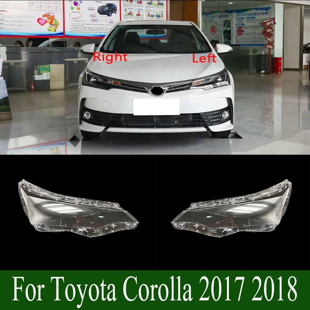 

For Toyota Corolla 2017 2018 Headlight Shade Transparent Lampshade Lens Headlamp Cover Lamp Shell Plexiglass Black Edge