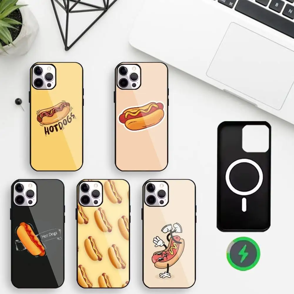 

American Hot Dog Phone Case For iPhone17,16,15,14,13,12,11 Plus,For Magnetic Wireless Charge Cover