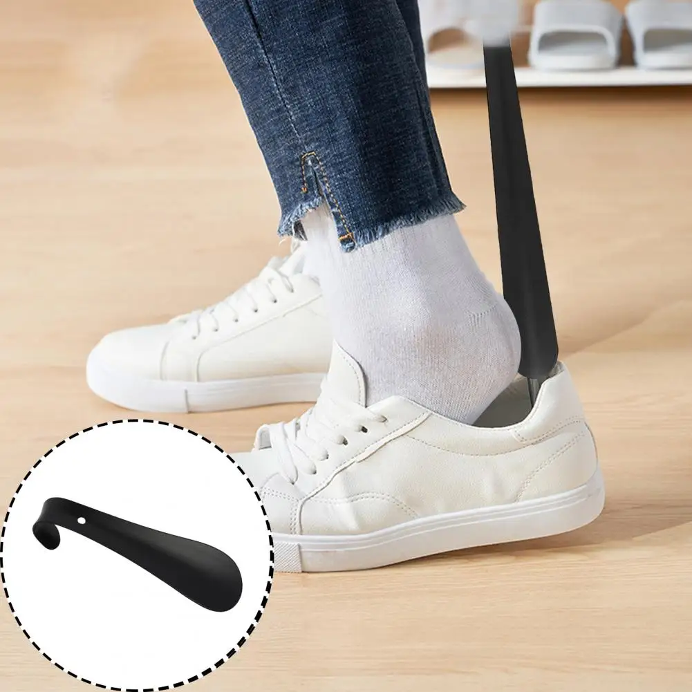 Stainless Steel Shoe Horn Short Hanging Hole Men Women Kids Elder Metal Boots Casual Sports Dress Shoe Lifter Helper Shoe