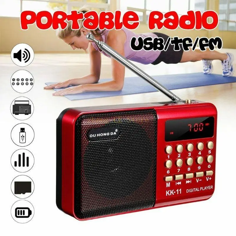 M5TD دائم FM قابلة للشحن صغير في الهواء الطلق مكبر صوت صغير راديو محمول رقمي محمول رقمي FM USB TF مشغل MP3 مكبر الصوت #6