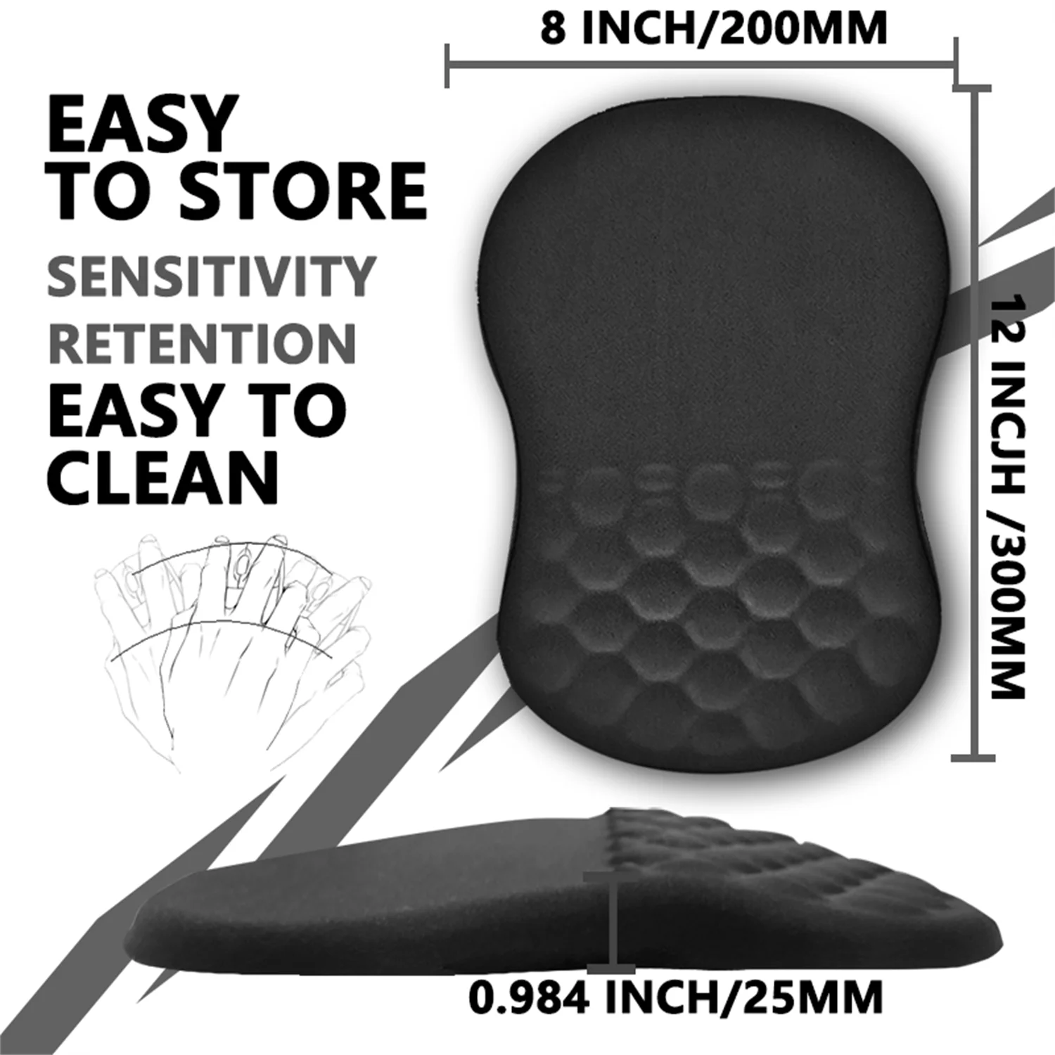 Imagem -03 - Ergonômico Gaming Mouse Pad com Suporte de Pulso Contorno Topográfico Preto Office Computer Mat com Base Antiderrapante