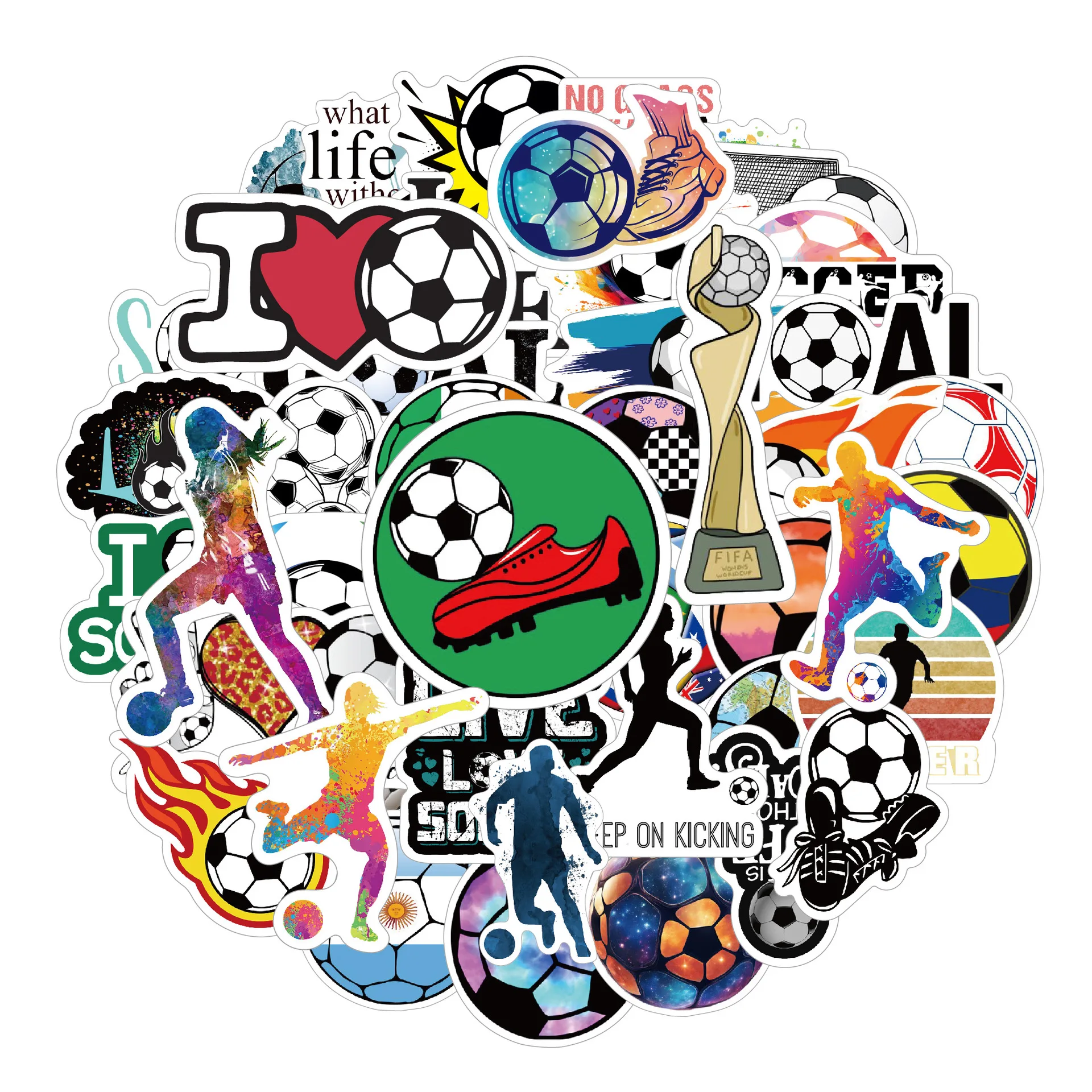 

10/30/50PCS Personalized Creative Football Stickers Sports Graffiti Decals Children's Toys for Water Cup Scrapbook Laptop