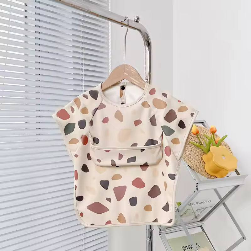 Cute Baby Bibs Toddler Baberos Bavoir Waterproof Short Sleeve Apron Cartoon Animals Children Feeding Smock Bib Baby Stuff 0-6Y - Image 3