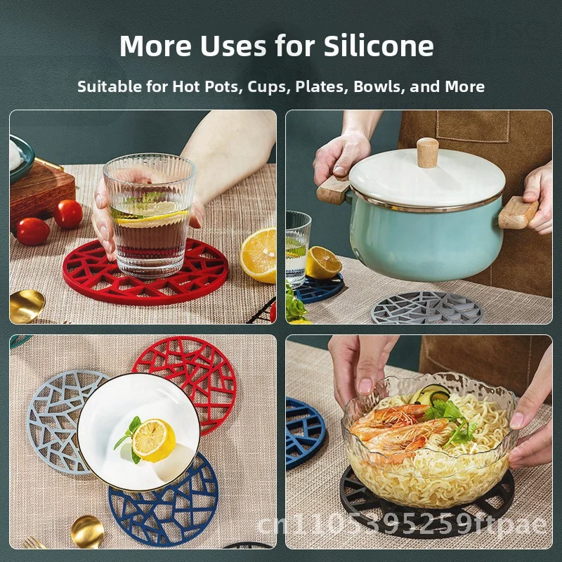 CCKO Silicone Heat Insulation Mat Creative Dining Table Anti-Scalding High-Temperature Sand Pot Coaster Modern Minimalist Style