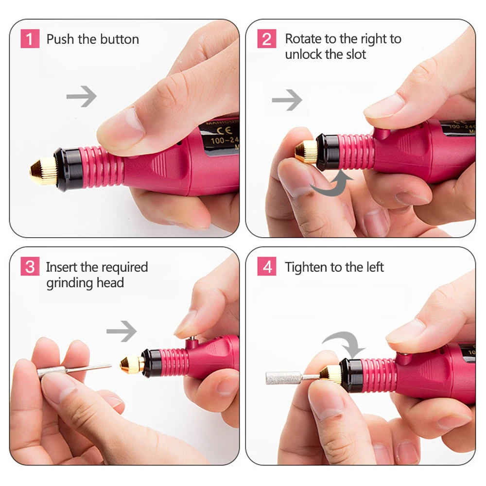 Lulaa kit de broca de unhas acrílicas portátil elétrica brocas removedor de gel ferramentas de polimento de unhas máquina pedicure conjunto