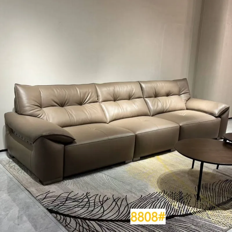 

Кожаный диван «слоновье ухо», современный, простой, для гостиной, из натуральной кожи (первый слой), для небольшой квартиры, элитный кожаный диван