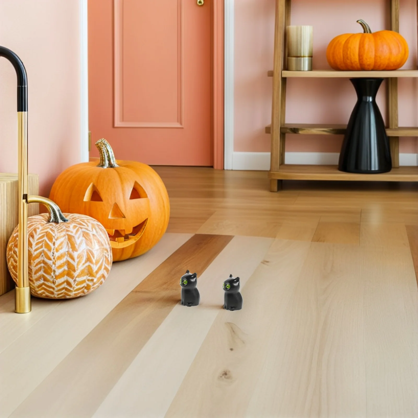 

Spooky Miniature Kitten Statues Halloween Animal Figurines for Tabletop Scenes Tiny Decorative Ornaments Party Gift Sets