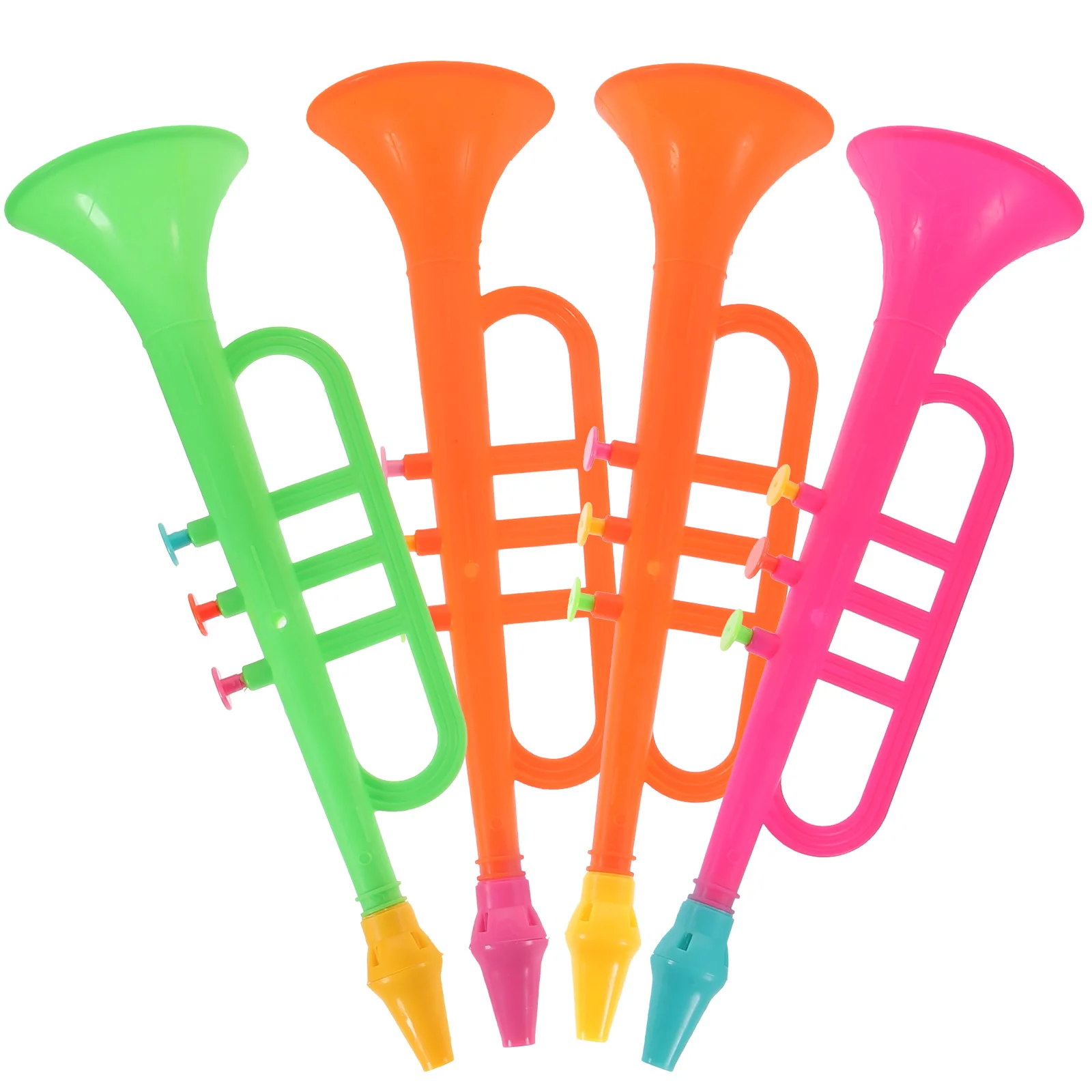 

4 Pcs Plastic Trumpet Colorful Simulation Instrument Funny Plastic Trumpet Compact Portable Perfect Kids Party Gift