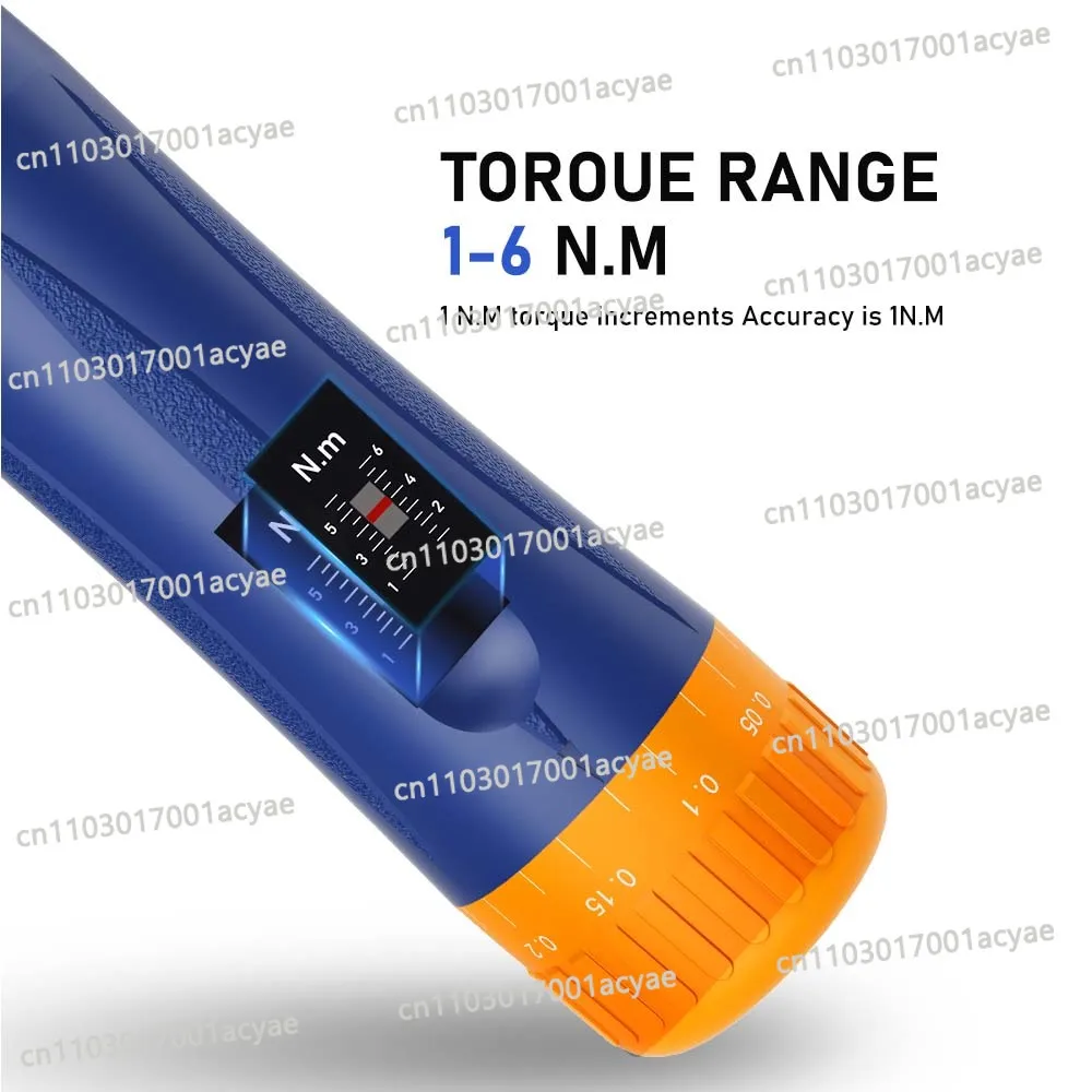 Professional Preset Torque Screwdriver 1-6 Nm 1/4'' Drive Precision Adjustable Torque Wrench Tools Set for Bike Repairing