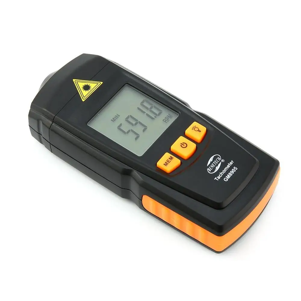 2019 NEW GM8905 LCD Backlight Digital Laser Tachometer Non-Contact RPM Tach Tester Meter Motor Speed Gauge Testing Handheld