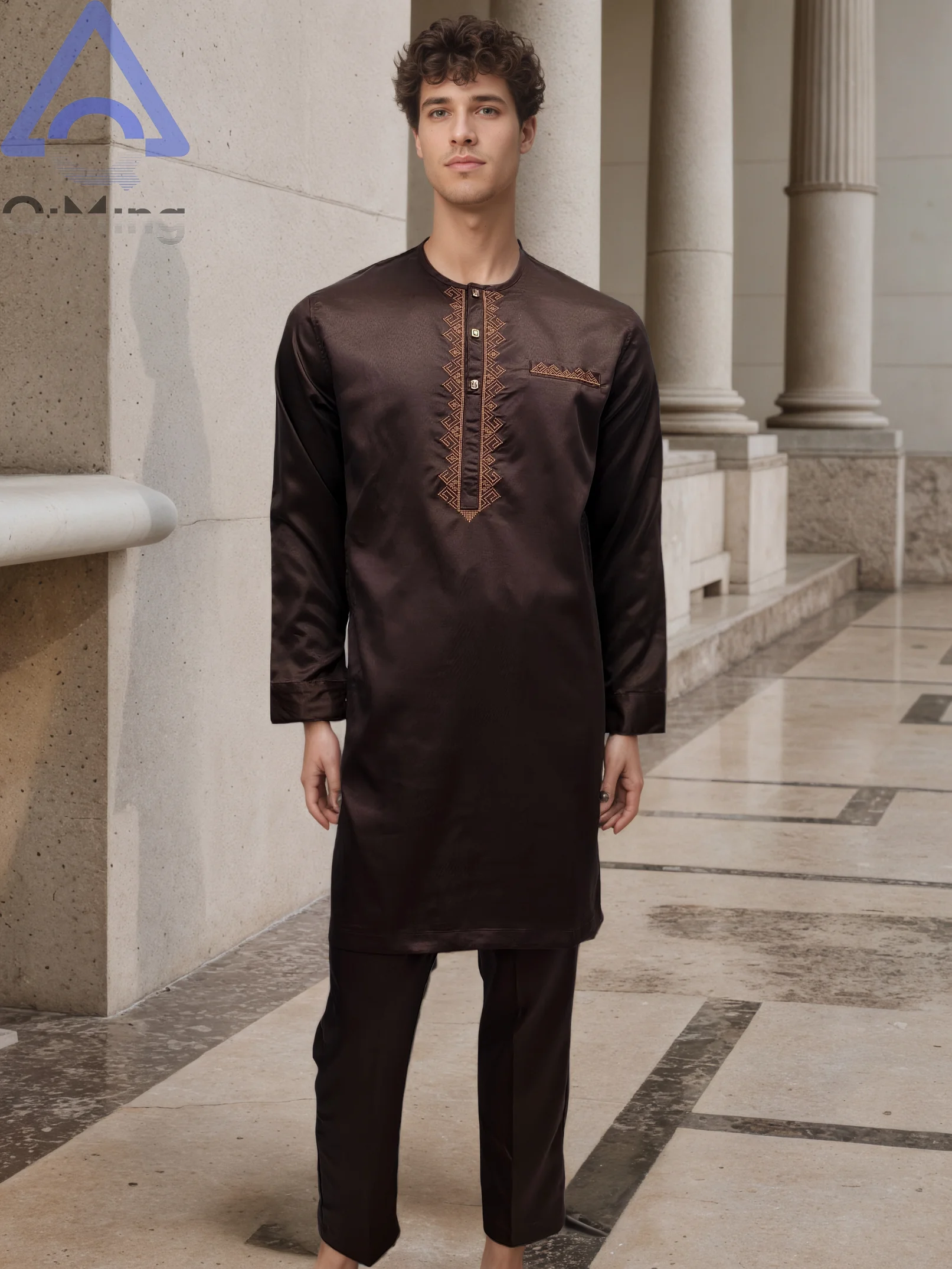 40% Cotton Male Muslim Two Parts Prayer Dress Jalabiya Algerian Caftan Abaya Islamic Jubba Arab Traditional Costume For Muslims