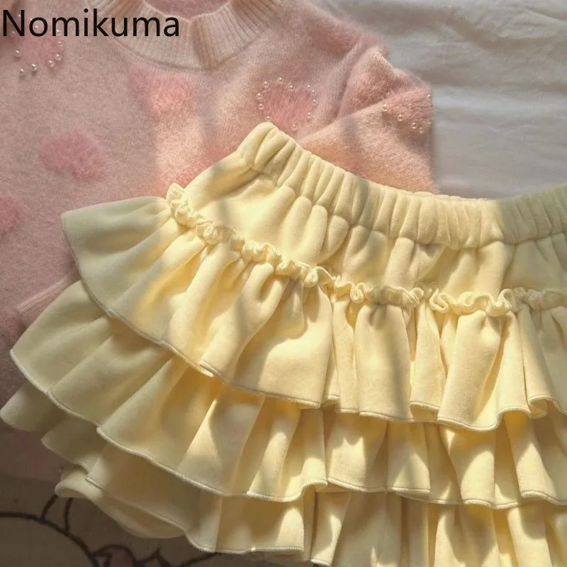 Japanese Sweet Skirts for Women 2024 Faldas Mujer De Moda Ruffles Summer Jupe High Waist A-line Saia Fashion Cute Y2k Mini Skirt