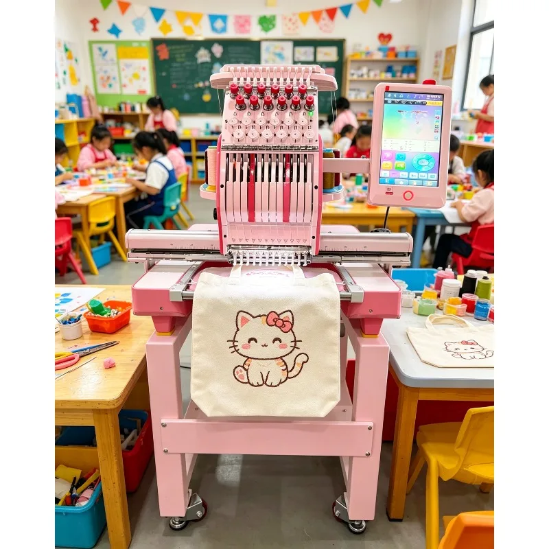 Factory Price 12/15 Needle Computerized Embroidery Machine Single Head High Speed for Garment Hat Towel Quilt 360x1200mm 1200RPM