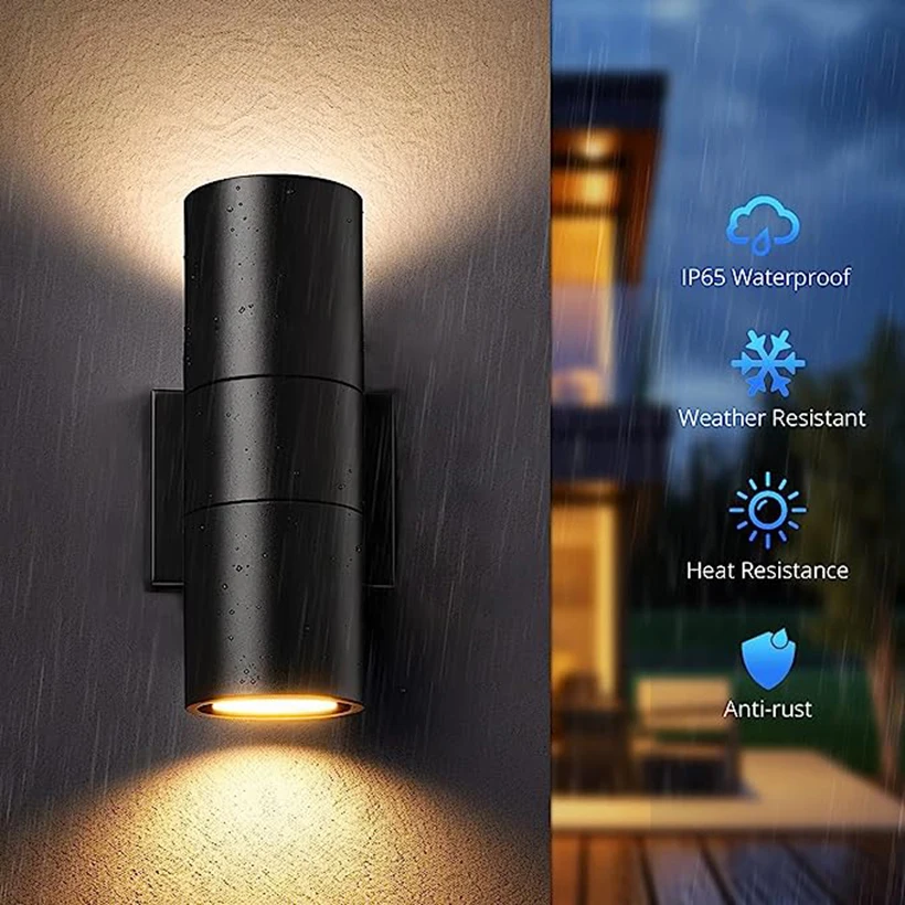 Tuya Smart Up Down Lampada da parete per esterni RGBW luminosa, funzione vocale con supporto colore con attenuazione Smart Life, funziona con Alexa