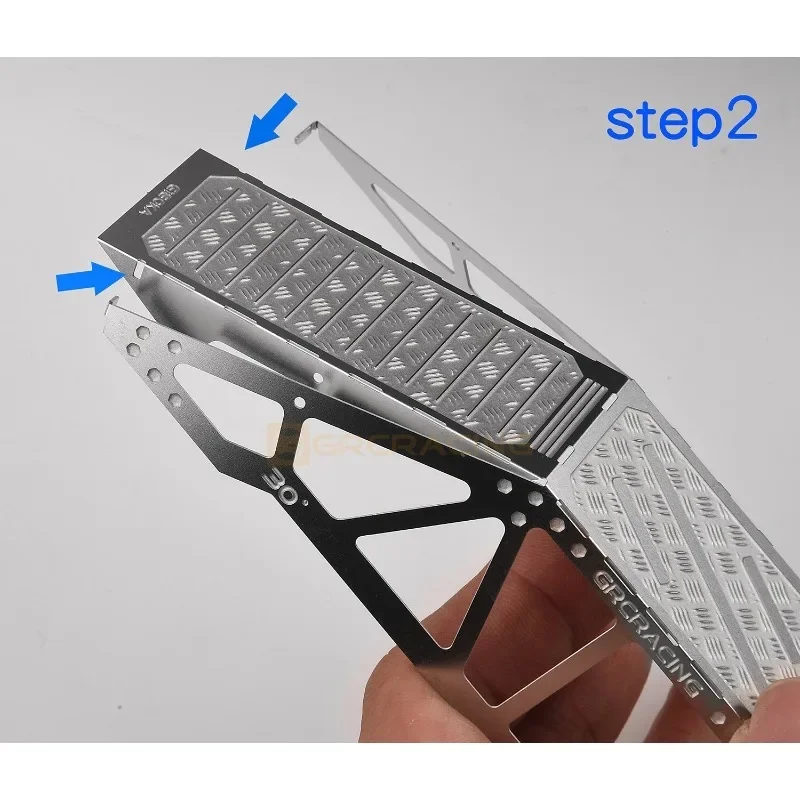 1/18 Obstacle Ramp Barricade Desktop Rock Crawler Scene Props Stainless Steel for 1/18 1/24 1/12 TRX4M SCX24 FCX24m
