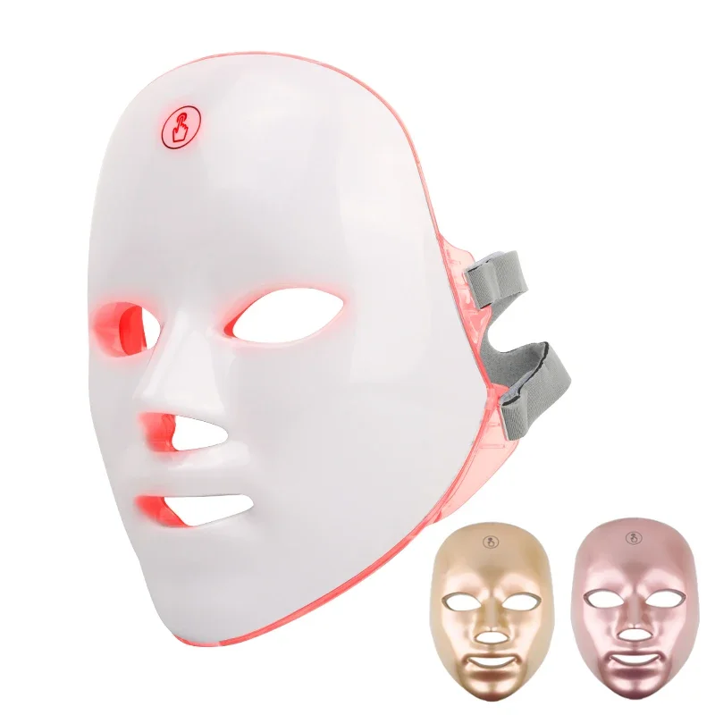 Drahtlose 7 Farben LED Gesichts maske Photonen therapie Haut verjüngung aufhellende Facelift ing Anti-Akne-Falten entfernung Hautpflege maske