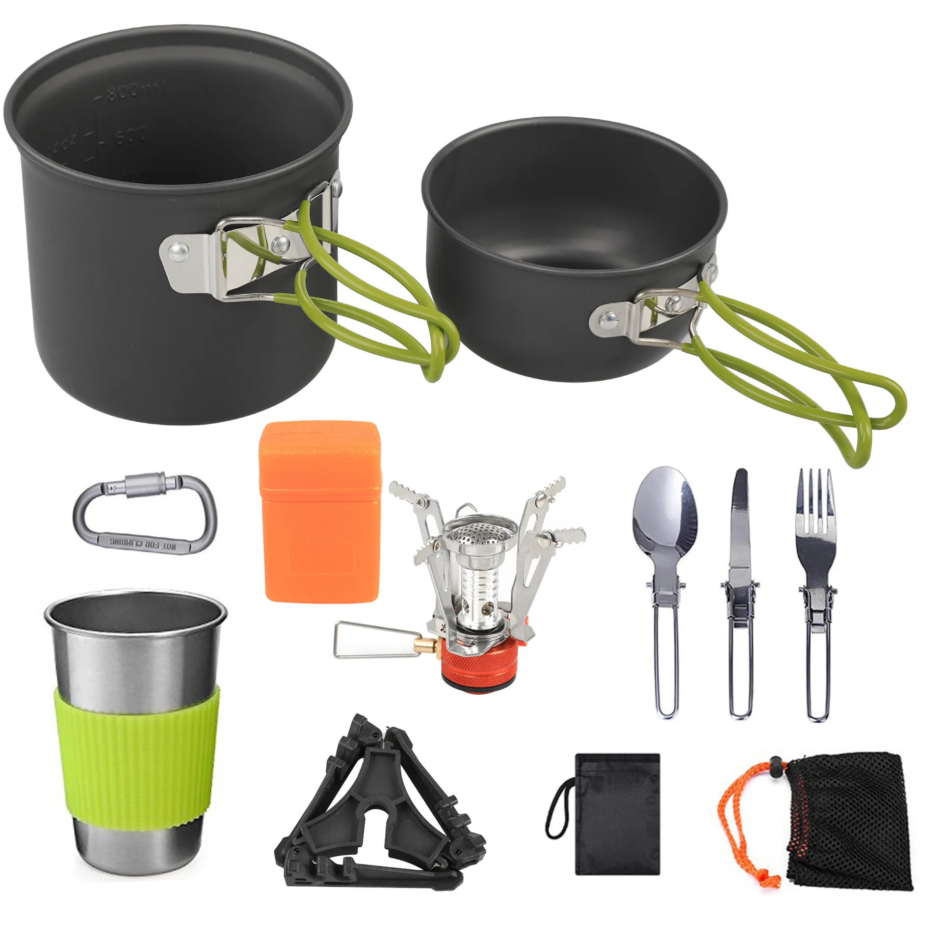 Imagem -06 - Conjunto de Panelas de Acampamento Conjunto de Panelas ao ar Livre Pratos Turísticos Melão Equipamento de Cozinha Utensílios de Trekking Piquenique