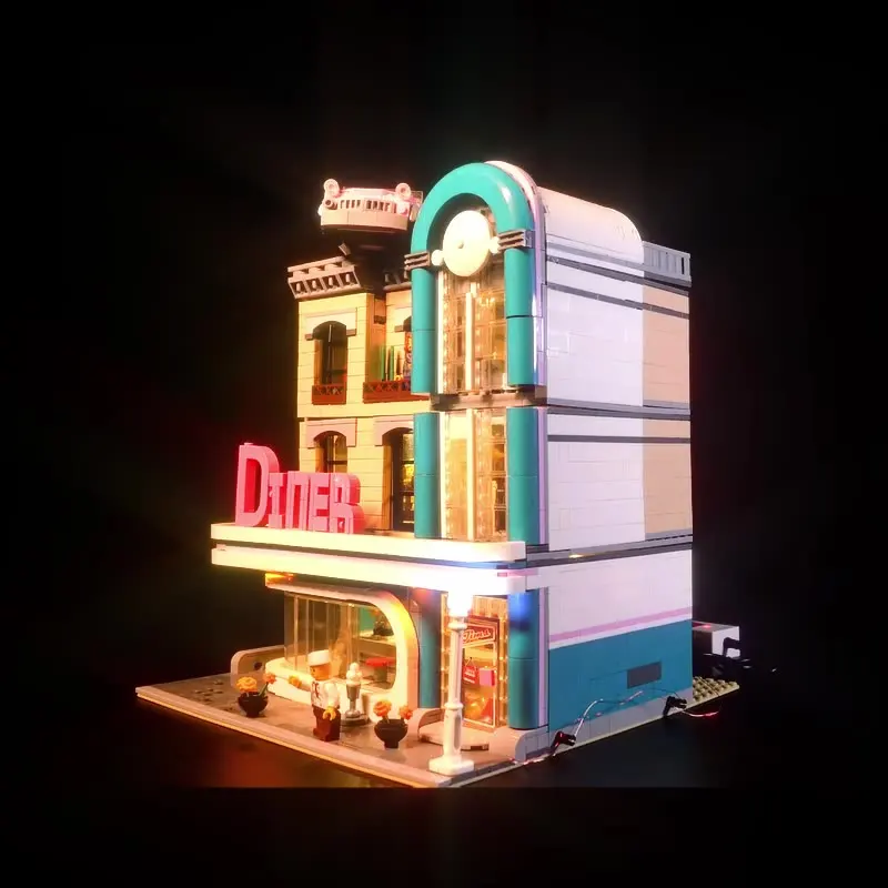 ชุดไฟ LED สําหรับ LEGO 10260 Creator Downtown Diner โคมไฟไอเดียของขวัญ DIY (ไม่รวม Building Blocks ชุดอิฐชุดรุ่น)
