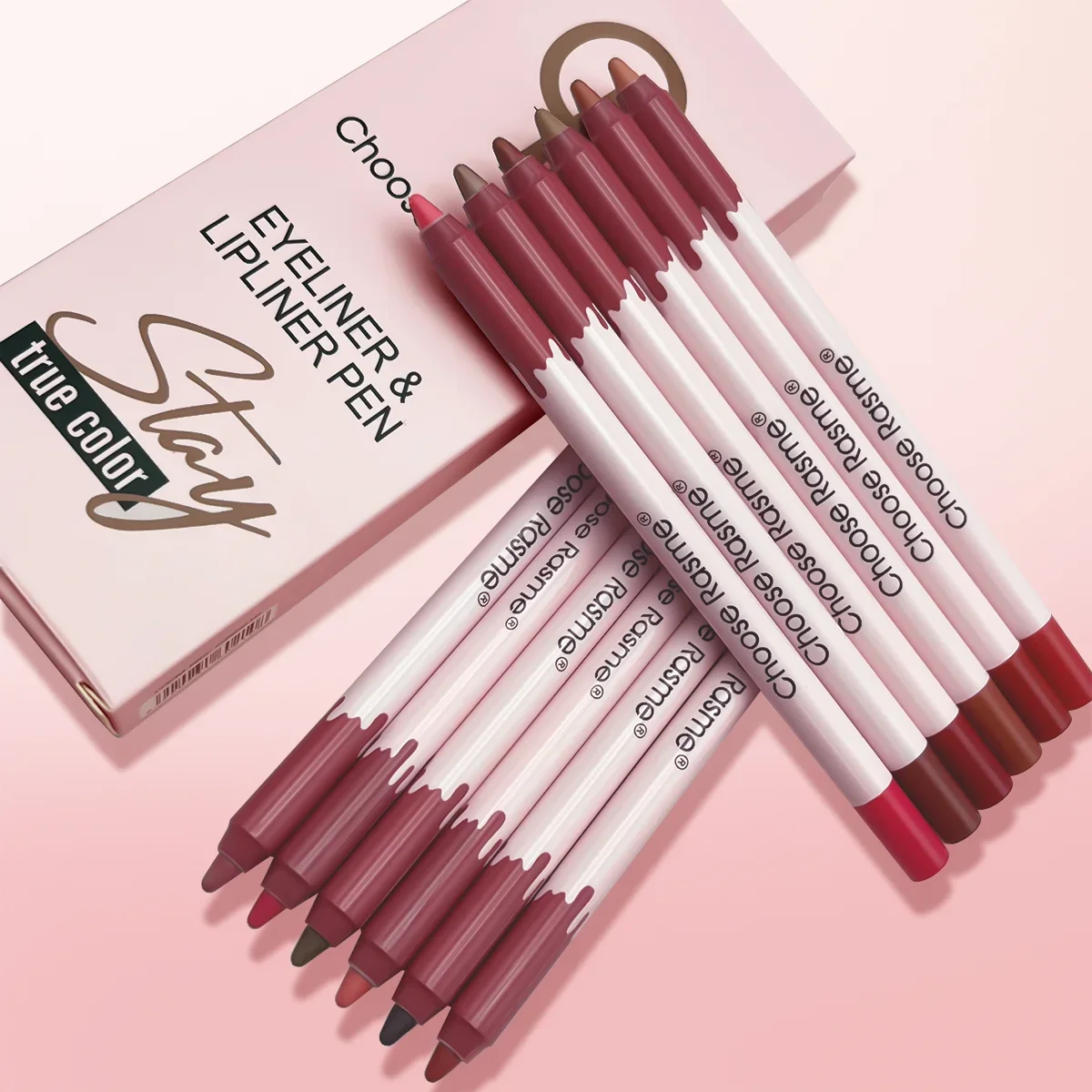 12 Kleuren Lipliner Set, Matte Bedauwde Afwerking Langdurige Waterdichte Smudge Proof Lip Liner Set, Make-Up Geschenkdoos