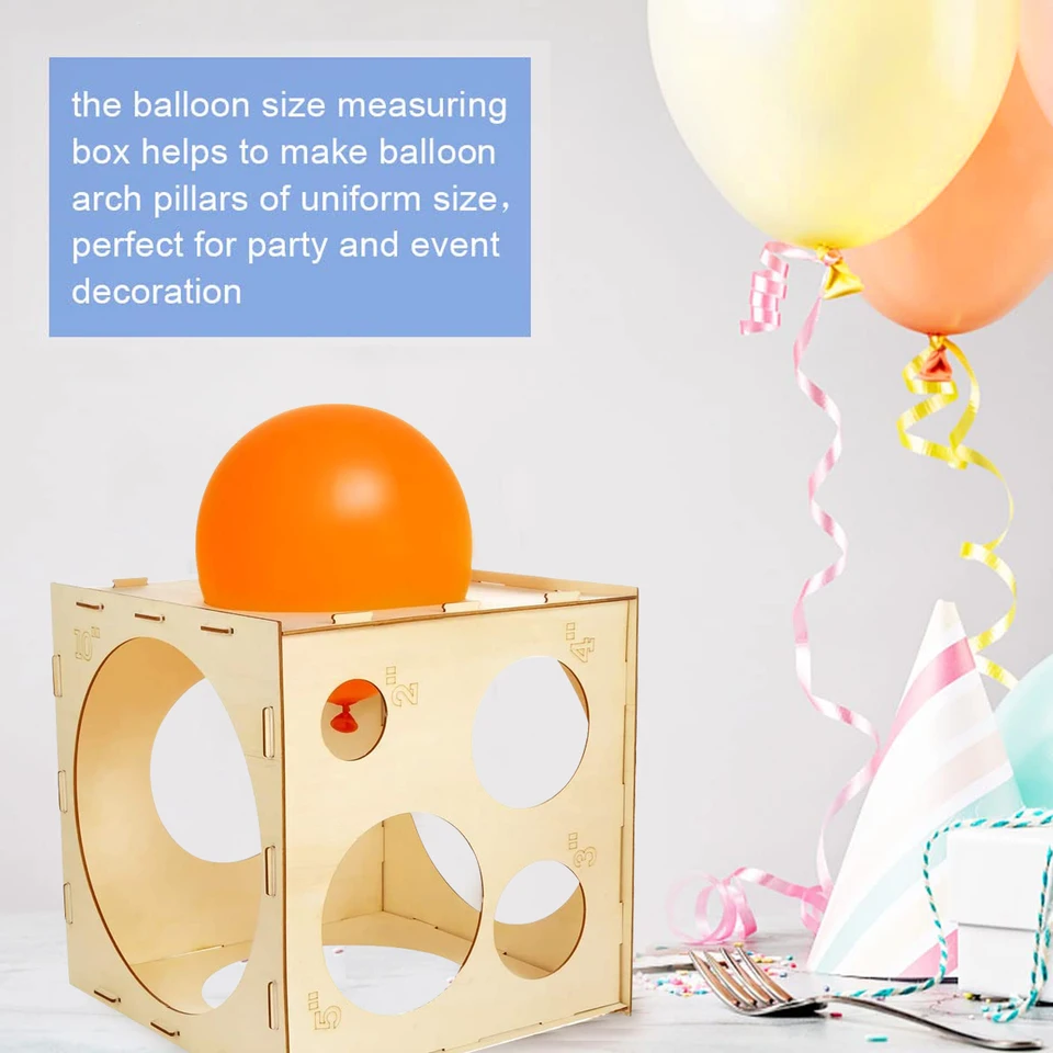 Boîte de Mesure de la Taille des Ballons Pliable, Outil de Mesure de la Taille des Ballons en Forme de Cube, 11 Trous pour la Décoration des Colonnes d'Arc de ixde Mariage Boîte de Mesure de la Taille des Ballons Pliable, Outil de Mesure de la Taille des Ballons en Forme de Cube, 11 Trous pour la Décoration des Colonnes d'Arc de ixde Mariage
