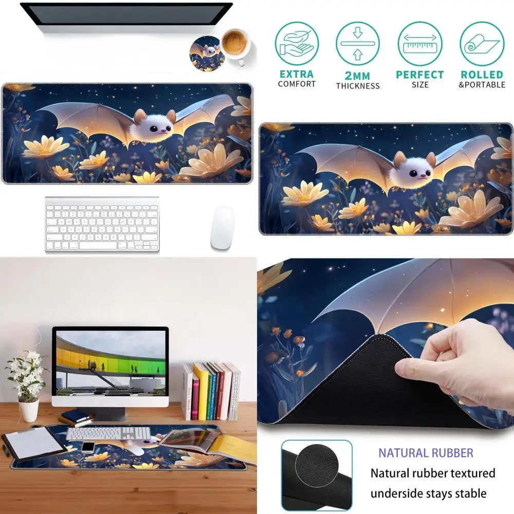 

Удлиненный коврик для игровой мыши XL, 31,5x11,8 дюймов, с противоскользящим резиновым основанием и прошитыми краями для использования в столе