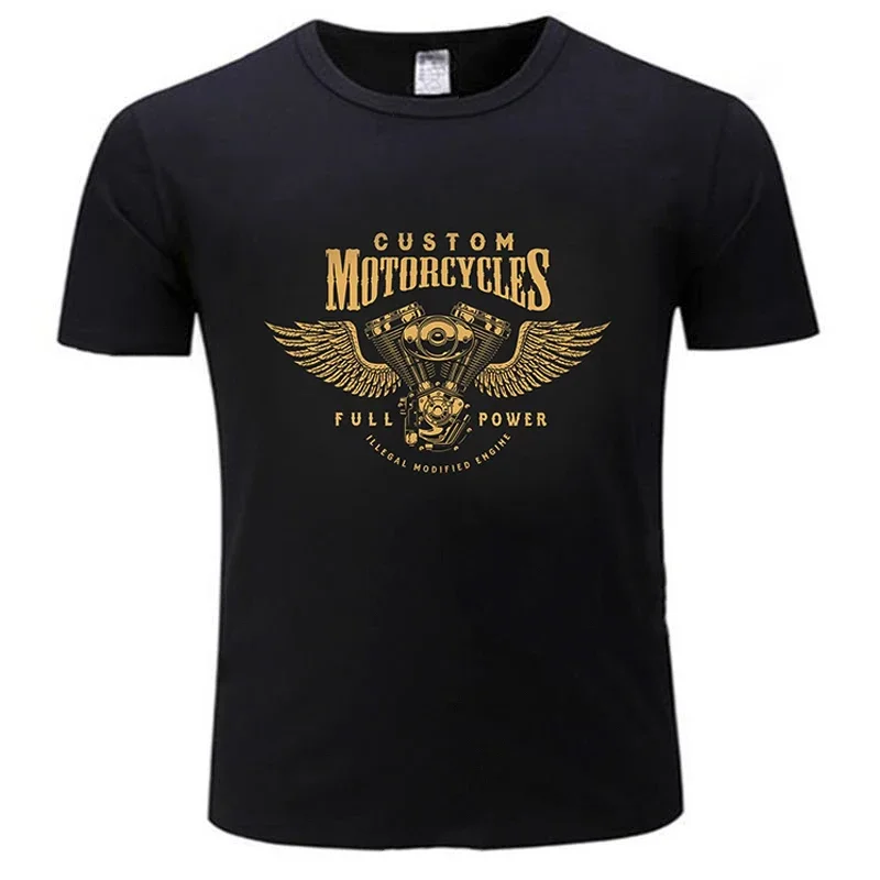 2024 Men T Shirt Motorcycles Engine Chopper Biker Bobber Motard Harleys Tees Graphic Oversize Davidson Streetwear Casual Unisex