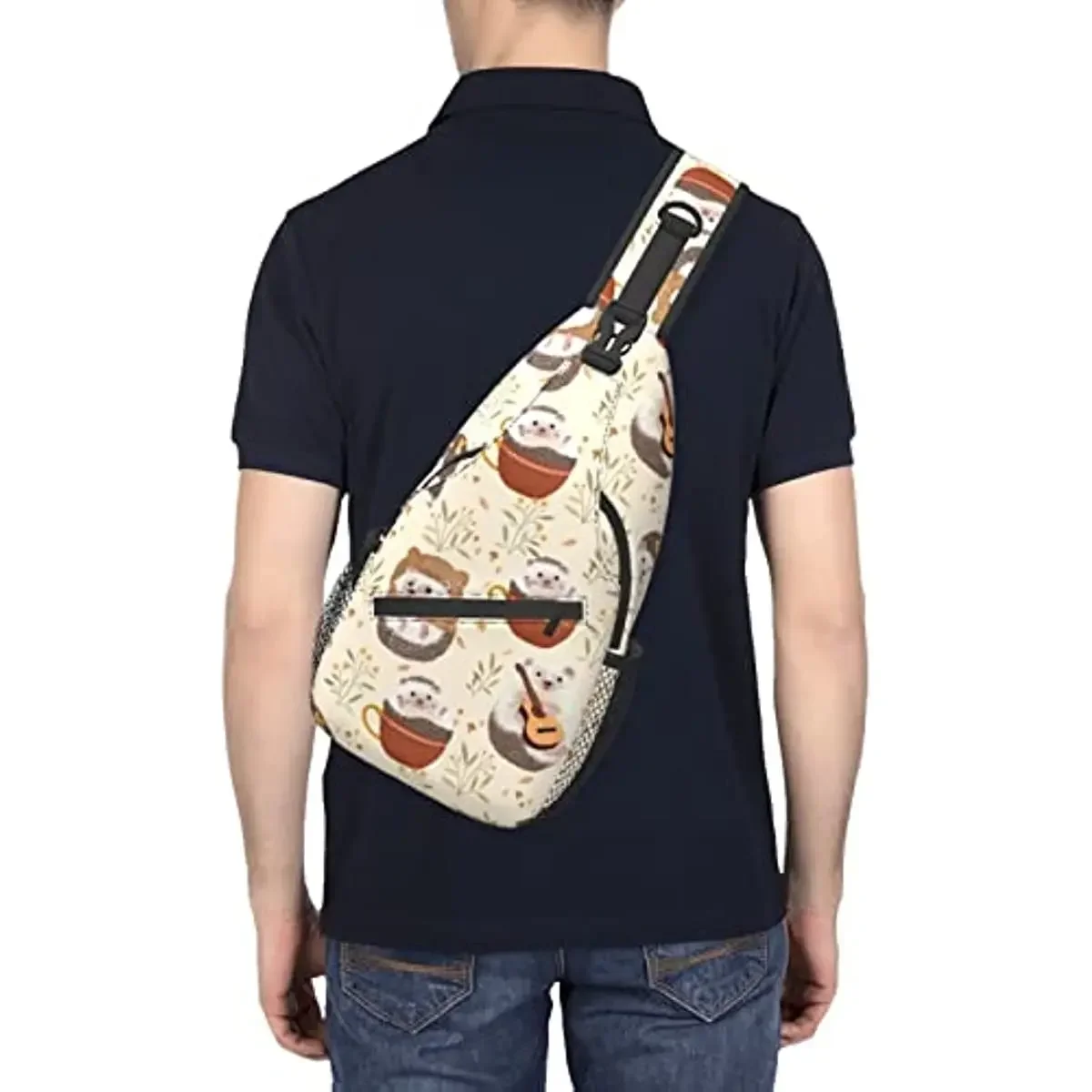 حقائب صدر للجنسين من القنفذ، حقيبة ظهر كروس بحمالة للسفر والمشي لمسافات طويلة للنساء والرجال، حقيبة كتف للرياضة الكاجوال