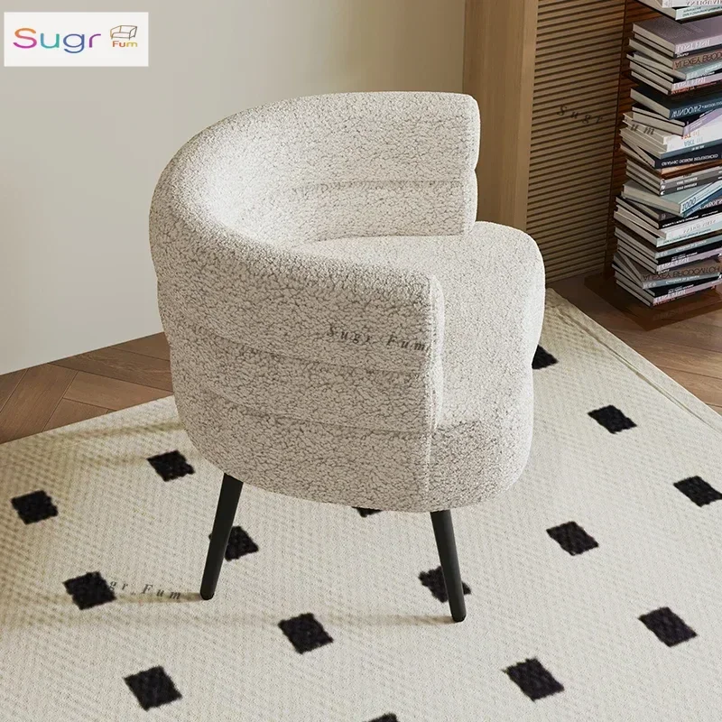 

Single lazy sofa chair Internet celebrity lamb wool dresser stool balcony leisure chair living room bedroom makeup chair