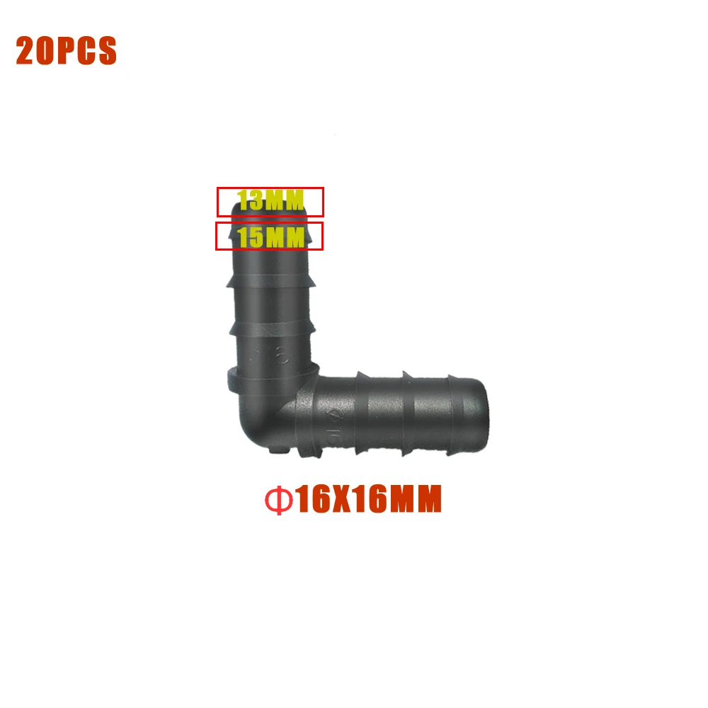 Nawadnianie dn16 mm/dn20 mm/dn25 mm wąż łokciowy Barb 90 stopni wąż kolankowy naprawa Adapter przyłączeniowy armatura 20 szt.