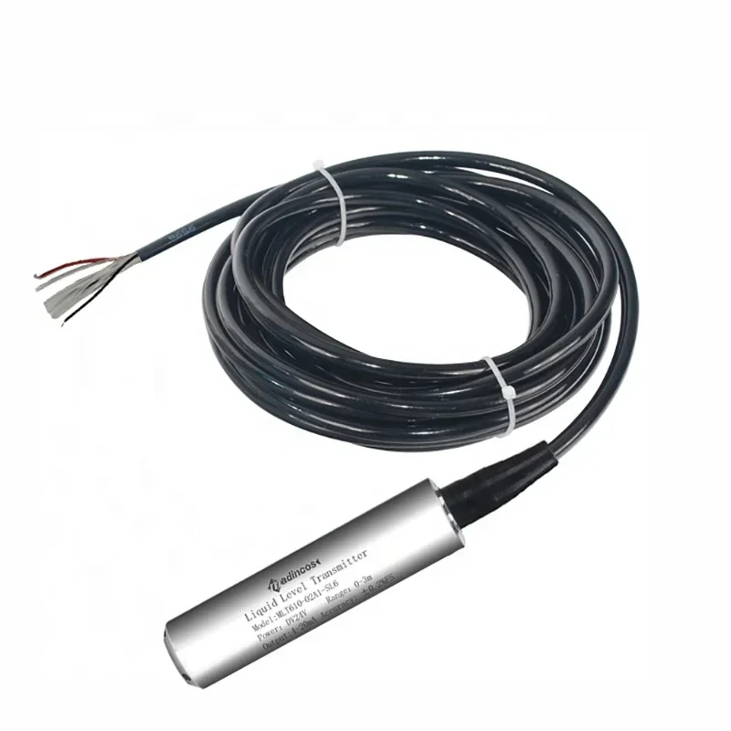 MLT610:High Quality Submergible Throw-in 4-20ma/ 0-10VDC Liquid Level Sensor Transmitter with 6m Shielded Water-proof Lead Cable