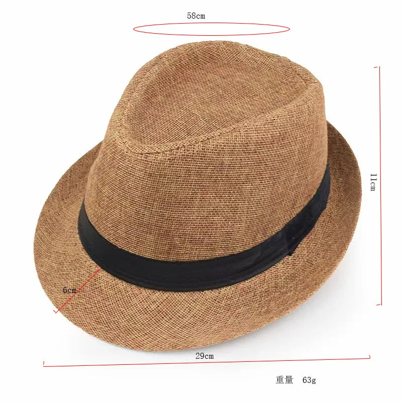 1 szt. Męski i damski kapelusz jazzowy w stylu brytyjskim, lniany, jednolity kolor, cylinder z podwiniętym brzegiem, styl dla par, przeciwsłoneczny, oddychający kapelusz z siateczki.