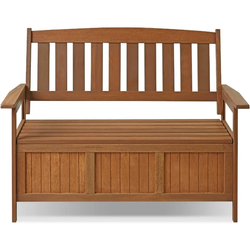 FURINNO Tioman Hardwood Patio Furniture Kent Bench Box，	23.2