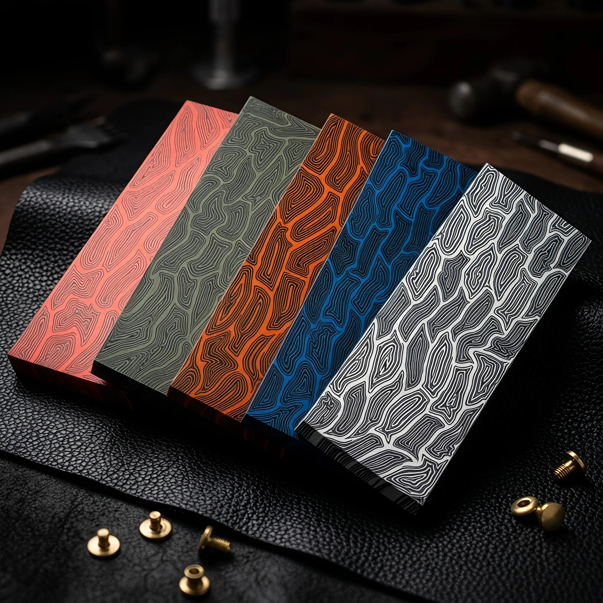 6 Colors G10 Handle Scales Damascus Pattern Composite Plate 130×45×5mm DIY Knife Making Handle Material Board