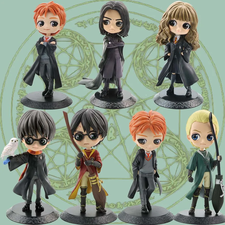 7pcs/set harry Potter Figure Anime doll Hermione Granger Ron Weasley Action PVC Model Gifts Collectible Figurines for Kids