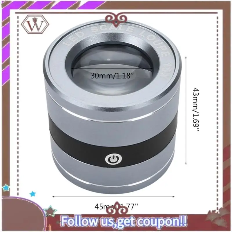 أحدث عدسة مكبرة معدنية كاملة مجهر معدني العدسة LED مقياس العدسة USB شحن جيب القراءة لقراءة خريطة قطرة