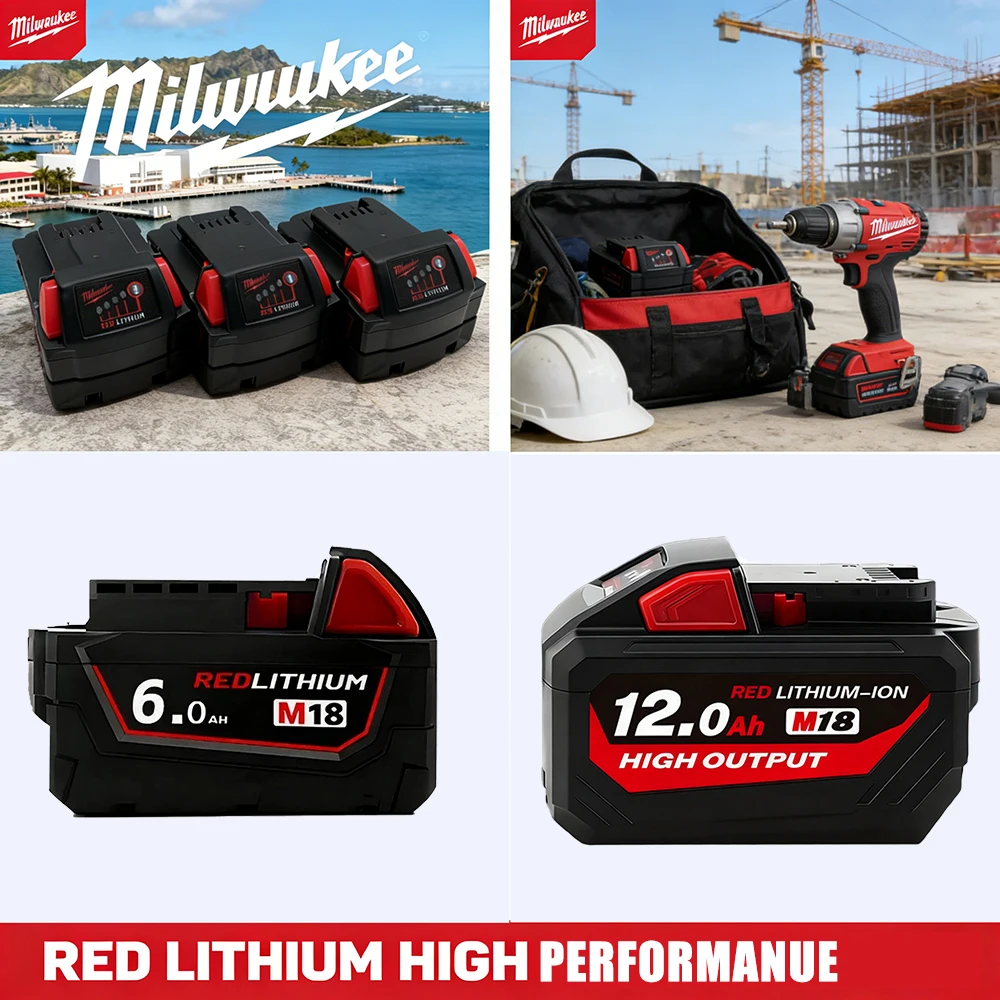 

Original Genuine Milwaukee M18-HB8 8.0Ah 12.0Ah 21700 Battery M18B6 6.0Ah 48-11-1860 48-11-1850 M18 Tool Lithium Battery