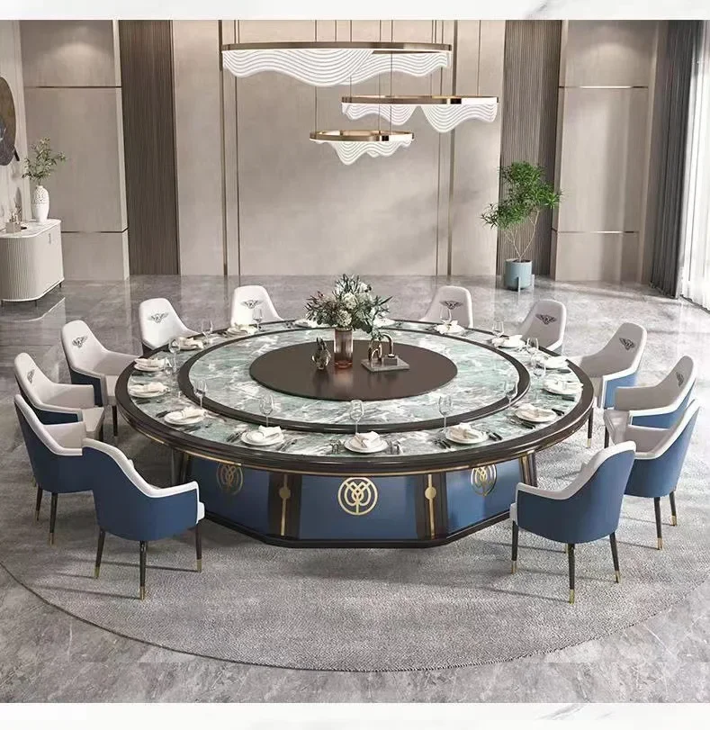 طاولة طعام بلاطة صخرية رخامية، موقد بطارية غير مرئي، وعاء ساخن، نادي الفندق، الإقامة المنزلية