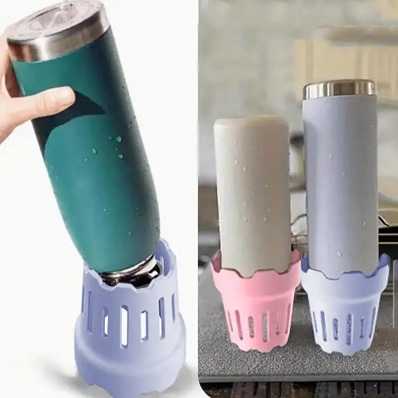 Freestanding Silicone Cup And Bottle Drying Rack-Airflow Design Water Bottle Dryer Stand For Handwash Drinkware For Home Kitchen