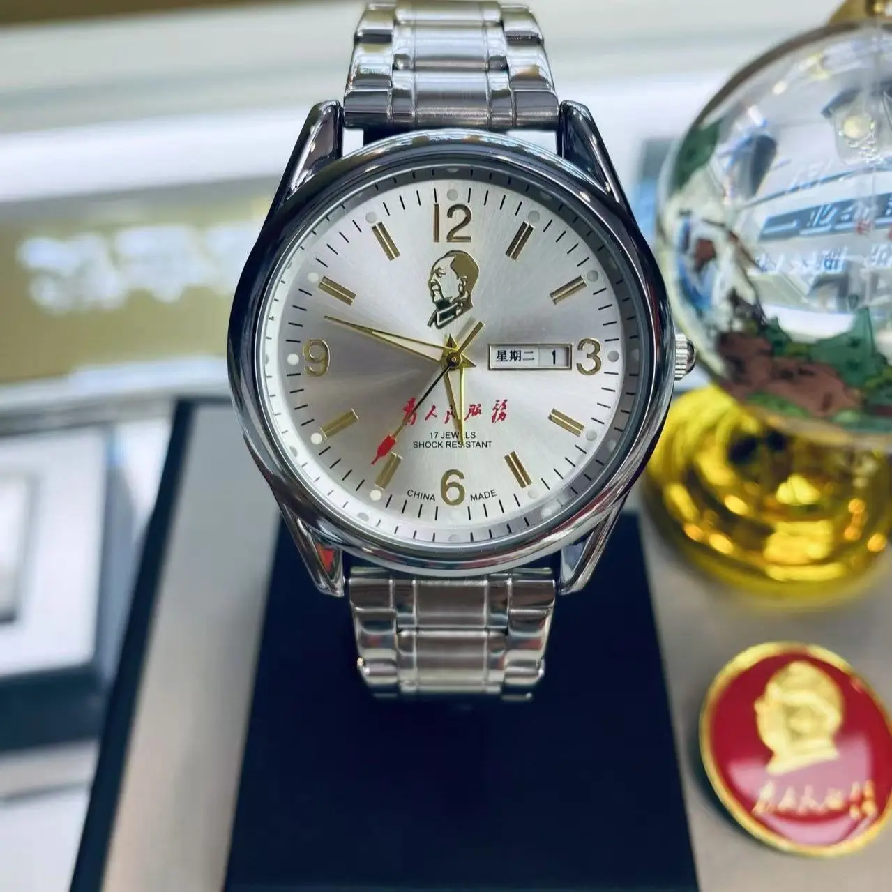 Casual Commemorate Great Men Quartz Men's Watch Top Sport Steel Personality Serving The People Men Watch AAA Male Clock Relogio